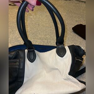 Stylish Navy and Cream Women's Bag